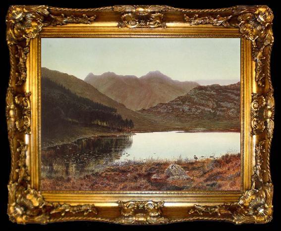 framed  Atkinson Grimshaw Blea Tarn at First Light,Langdale Pikes in the Distance, ta009-2